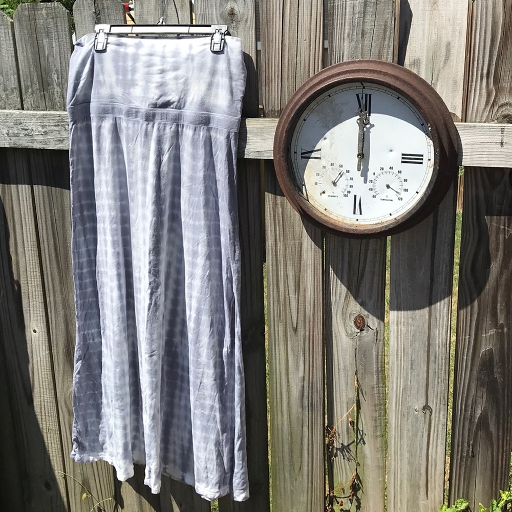 Long tie dyed skirt with yoga top.